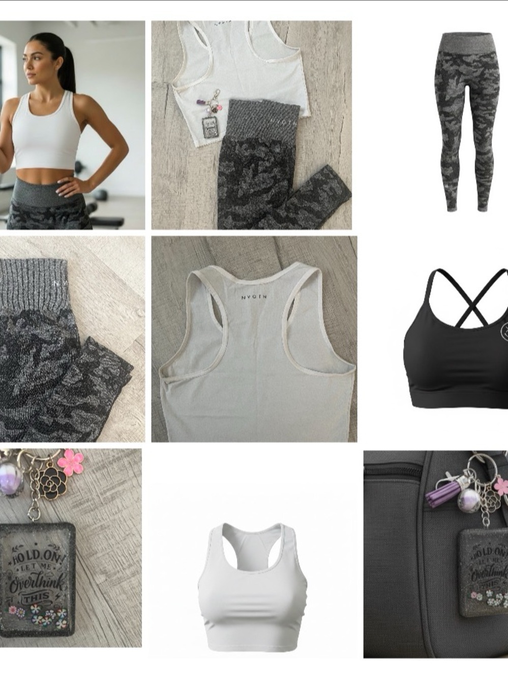 Boutique Activewear Set + Handmade Bag Charm